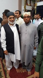Senior leaders PPP France Abdul Sattar Malik and Rana Shahid Riaz exchanging Eid Greetings after Namaz