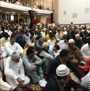 Namaz e Eid ul Fitar, at, Minhaj ul Quran, International , France, hundreds, of, Muslims, participated