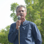 Local representatives protested outside the Sindh Assembly headed by Mayor Karachi