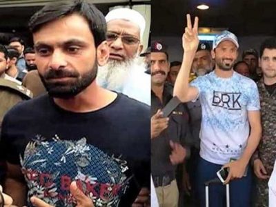 Mohammad Hafeez and Junaid Khan have a great welcome on returning home