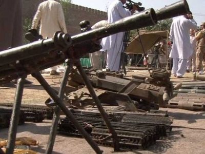 Large quantities of weapons and explosives recovered from Khyber Pakhtunkhwa