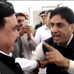 A man dispute with Sheikh Rashid outside Parliament