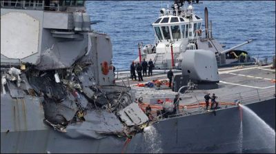 US, military, ship, hit, by, commercial, ships, 7, officials, missing