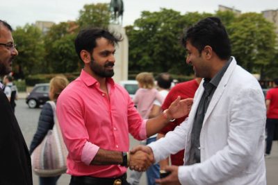 muhammad hafeez, at, the, visit, to, paris, with , friends, and others. 