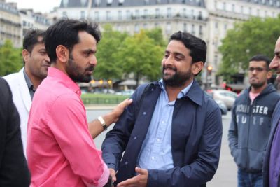 muhammad hafeez, at, the, visit, to, paris, with , friends, and others. 