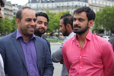 muhammad hafeez, at, the, visit, to, paris, with , friends, and others. 