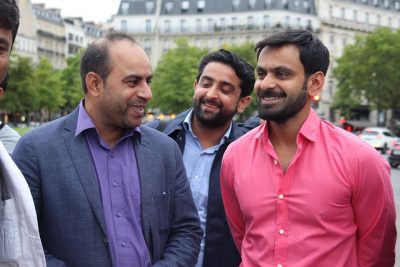 muhammad hafeez, at, the, visit, to, paris, with , friends, and others. 