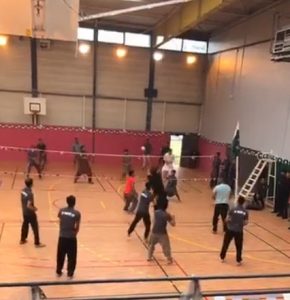 A, Sensational, Match, during,  6th, International, European, VollyBall, Tournament, started, in Paris