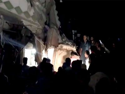 Three people were killed in a collapsed building in Liaqatabad area of Karachi