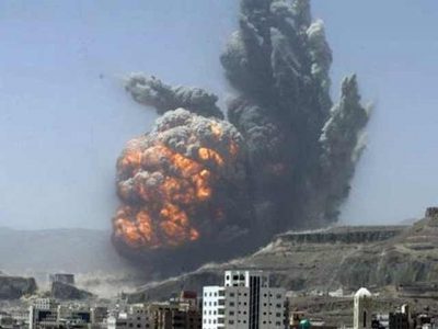 Coalition bombing in Yemen; 20 civilians, including children and women, were killed