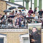 During the Oval Test, the fans comic portrait of Moeen Ali mounted on the wall