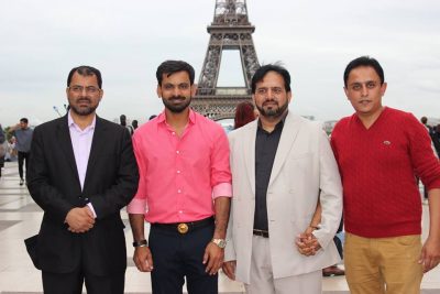 muhammad hafeez, at, the, visit, to, paris, with , friends, and others. 