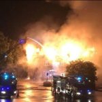 England: The roof collapsed after the fire at the Health Center