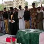 The funeral prayer of three policemen who died in Karachi