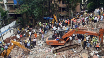 The deaths reached 17 with the residential building collapses in Mumbai, Shiv Sena leader arrested