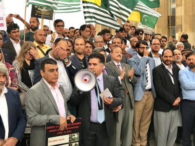 Black Day, observed, by, Kashmiri, and, Pakistani, community, at, Eiffel, Tower, Paris, Organized, by, Sardar, Attique, and, Zahid, Hashmir