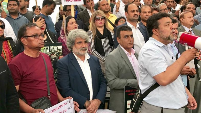 Black Day, observed, by, Kashmiri, and, Pakistani, community, at, Eiffel, Tower, Paris, Organized, by, Sardar, Attique, and, Zahid, Hashmir