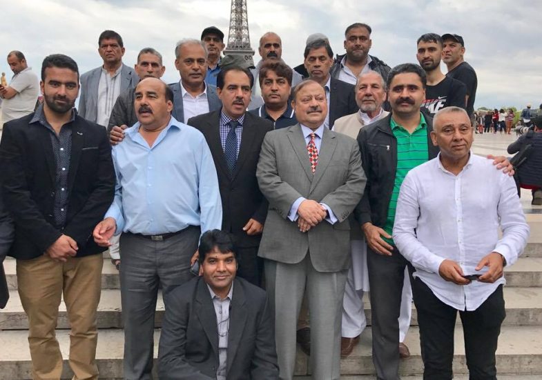 Black Day, observed, by, Kashmiri, and, Pakistani, community, at, Eiffel, Tower, Paris, Organized, by, Sardar, Attique, and, Zahid, Hashmir