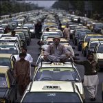 Protest against internet taxi service