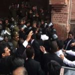 Lawyers protest in Lahore High Court, police shelling