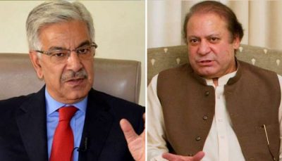 Former Prime Minister Nawaz Sharif meets Foreign Minister Khawaja Asif