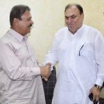 Ex-President, PMLN, France, Javed Butt, calls, on, Interim, President, PMLN, Sardar Yaqoob Khan, Nasir