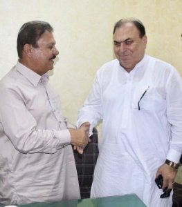 Ex-President, PMLN, France, Javed Butt, calls, on, Interim, President, PMLN, Sardar Yaqoob Khan, Nasir