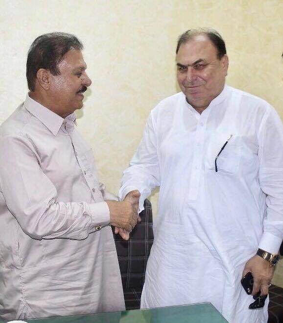 Ex-President, PMLN, France, Javed Butt, calls, on, Interim, President, PMLN, Sardar Yaqoob Khan, Nasir