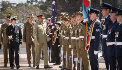 Army chief reached Australia on a two-day visit