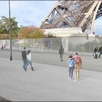 Eiffel tower, tart building work of glass bullet-proof wall