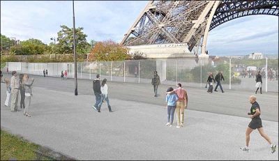 Eiffel tower, tart building work of glass bullet-proof wall