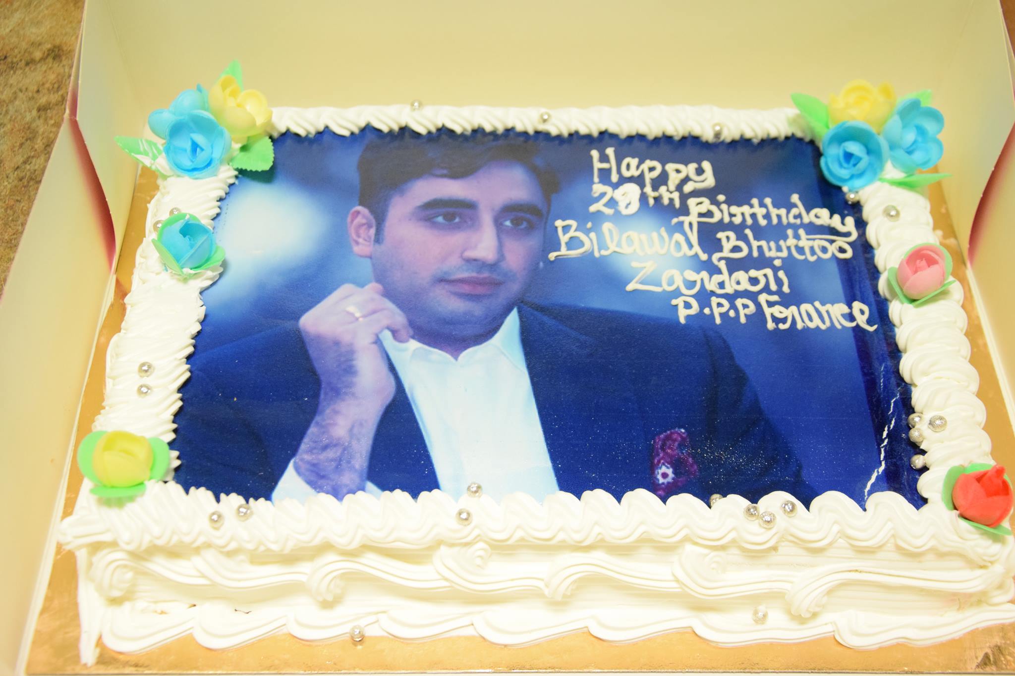 29th, Birthday, of , Bilawal, Bhutto, Zardari, celebrated, at, office, of, Qari Farooq, Ahmed, France, with, Abdul Sattar Malik, Sajid Gorsi and others