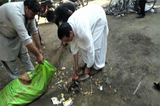 NA-120, PPP, CANDIDATE, FAISAL MIR, STARTED, CLEANING, LAHORE, DRIVE. FOR, HIS, ELECTION, CAMPAIGN
