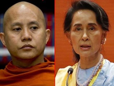 Submit an application to the World Court against  Aung San Suu Kyi and Ashin Wirathu