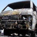 14 killed in collion of passenger van and traller in Islamabad