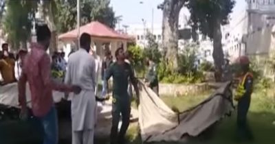 Man, attempted, suicide, along, with, his, children, and, family, by, climbing, 100, feet, high, water, tank