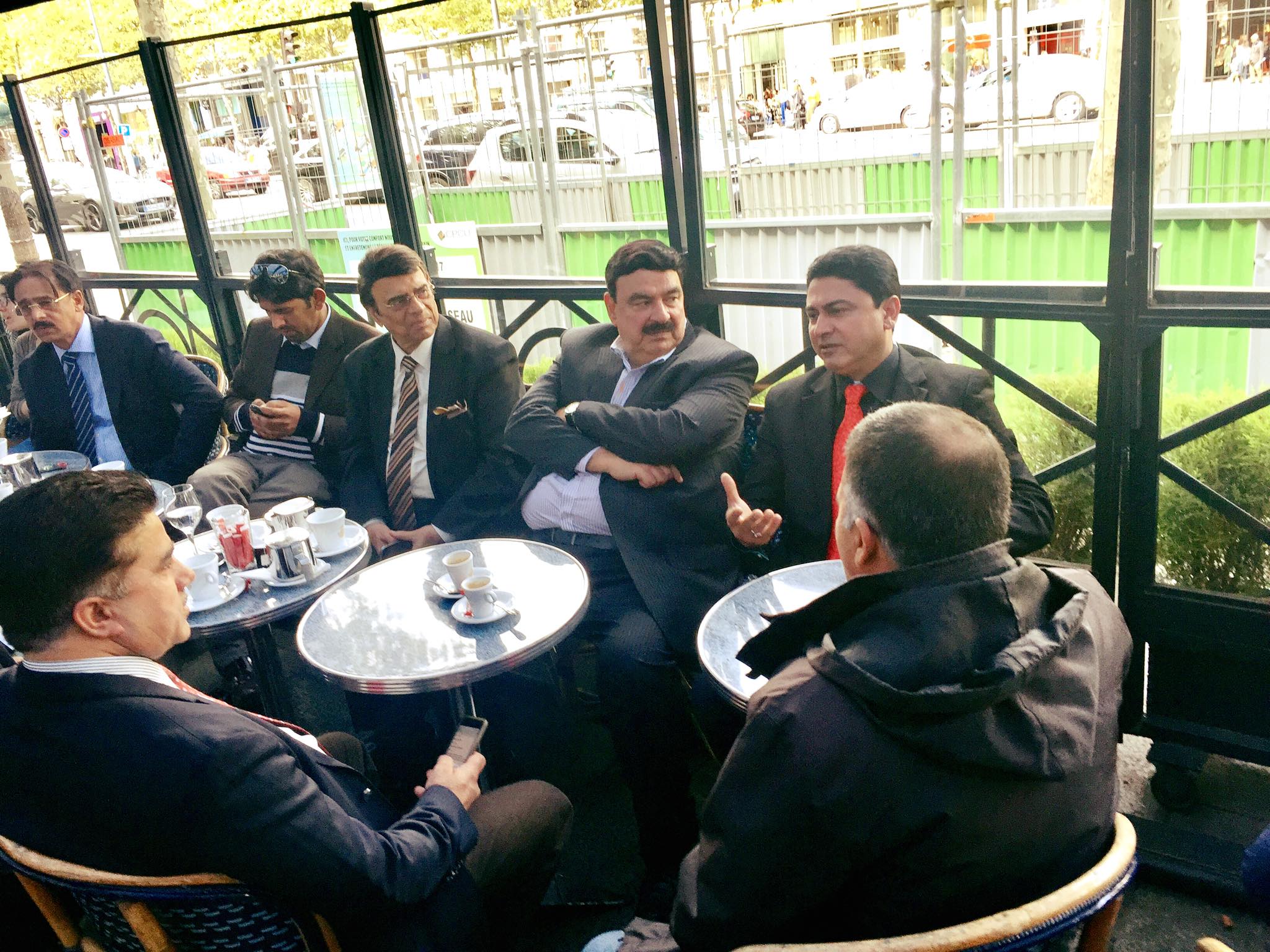 chairman, awami, muslim, league, sheikh rasheed ahmed, reached, paris, on, invitation, of, PTI, leaders, in France