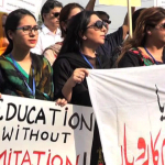 Walk against increase the fees in private schools in Karachi