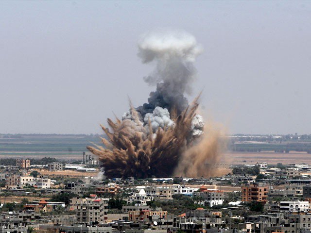Israeli forces attack Gaza the area of Palestine