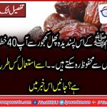 Dates, a, sunnat, of, Hazrat Muhamamd, PBUH, and, treasure, of, Health
