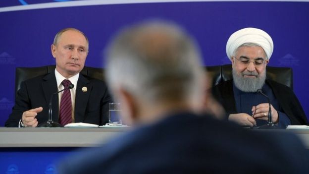 TEHRAN:, IRAN'S, SUPREME, LEADER, AYATULLAH KAHMNAEI, ONE, ONE, ONE, MEETING, WITH, RUSSIAN, PRESIDENT, PUTIN