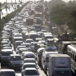 The worst traffic jam on Shara e Faisal due to the closure of Drug Road Bridge in Karachi