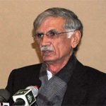 Pervaiz Khattak laid headstone of Marvia dam in Naushehra