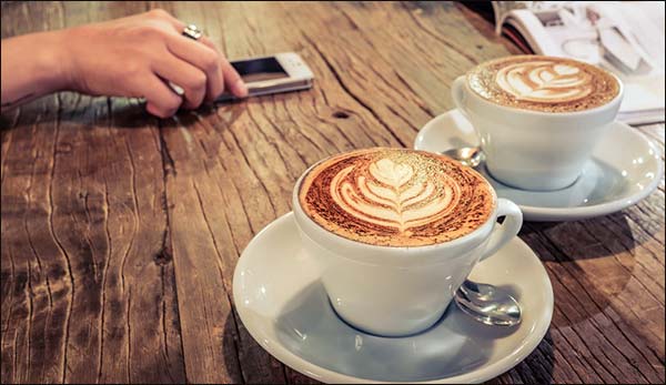 Pulled up of art in a coffee cup