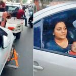 Traffic police picked up a vehicle including children and women, video viral