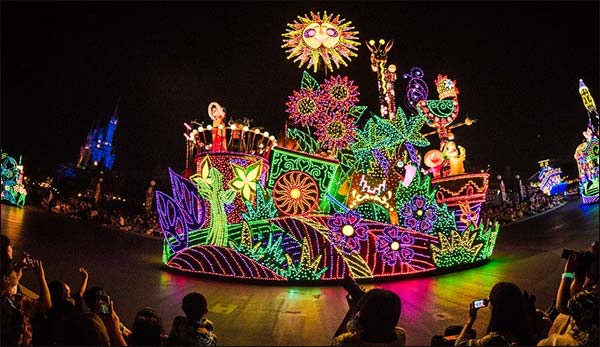 Holding the colorful Christmas night Parade in Tokyo