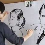 Japanese to painting with two hands
