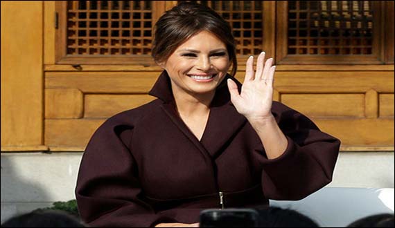 The fashion of Melania under discussion in South Korea of Trump visit