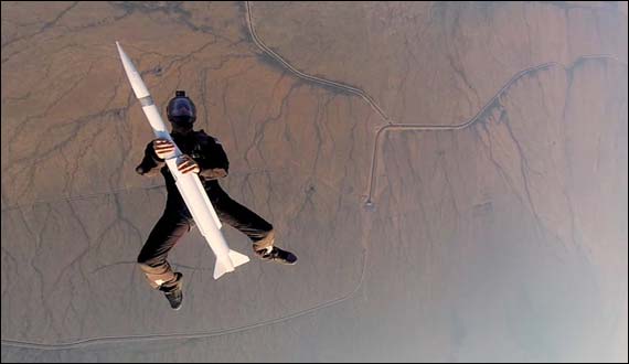 Rocket is flight or sky diving