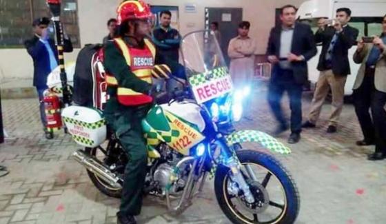 Rescue 1122 motorcycle ambulance launched in Faisalabad